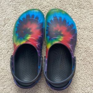 Rainbow Tie-Dye Crocs